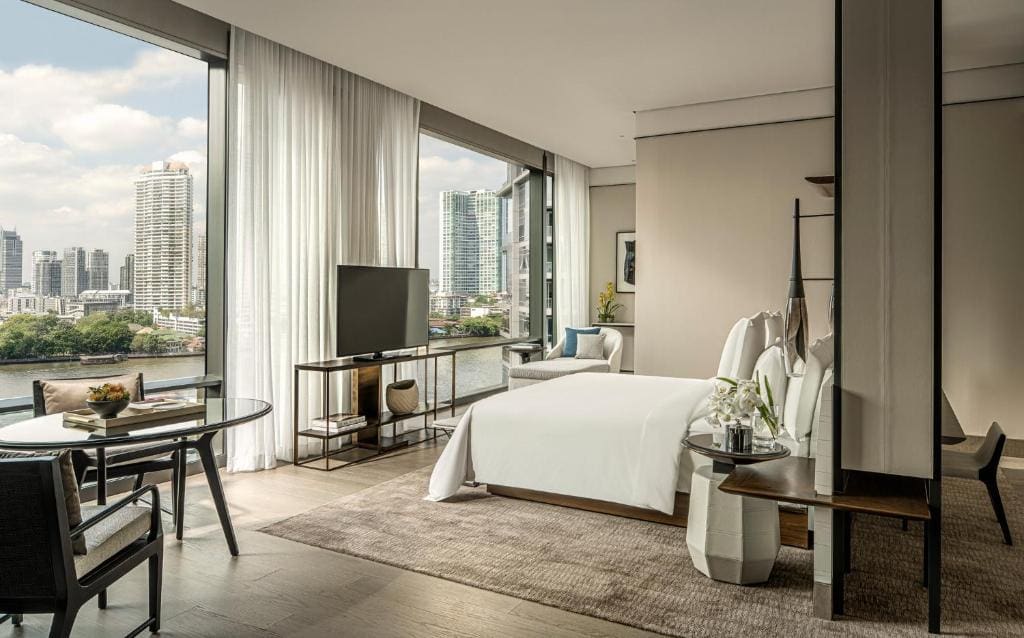 Four Seasons Bangkok at Chao Phraya River is an oasis in the bustling city and offers fantastic views of the iconic river