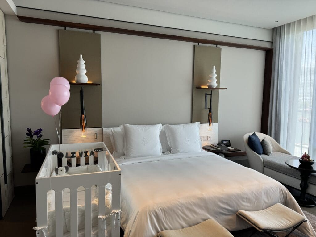 A decorated room for one of our guests at the Four Seasons Bangkok Chao Phraya River