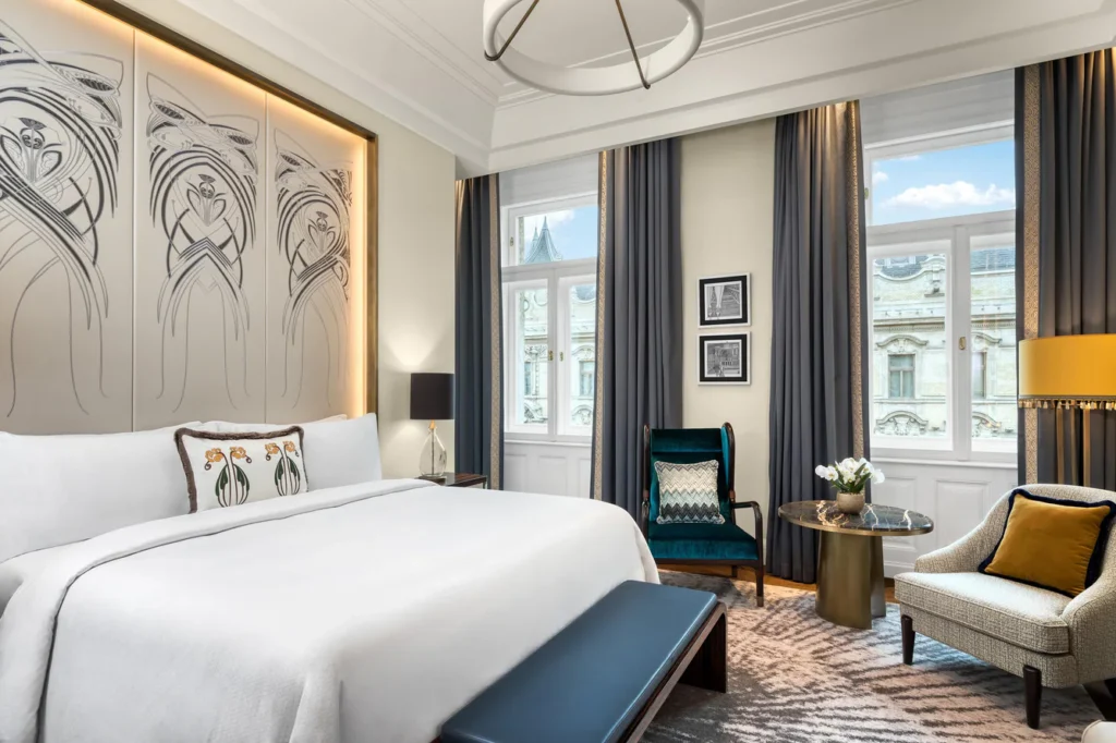 Matild Palace, a Luxury Collection in Budapest is one of our favorite hotels in Europe and currently offers the fourth night free
