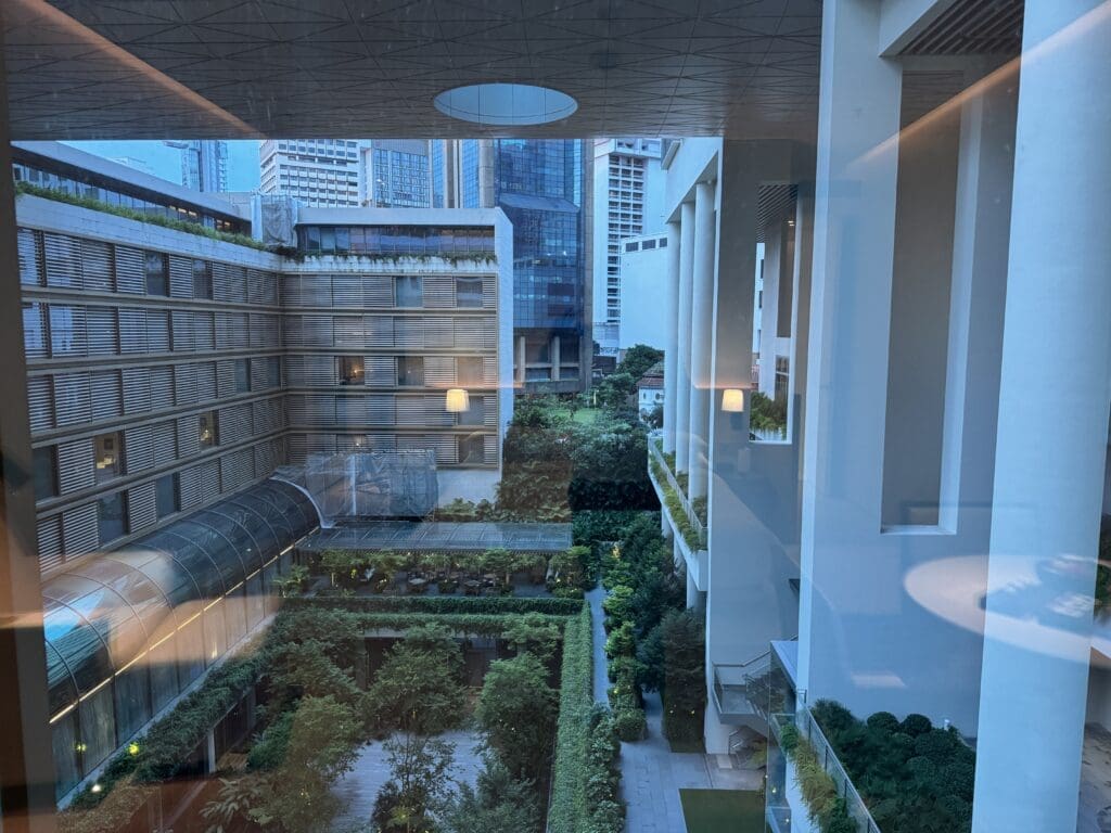 View of the hotel's courtyard from the room