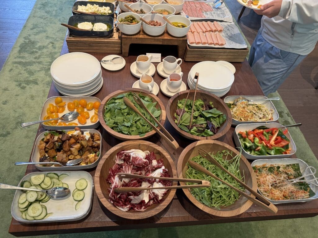 Salads at the breakfast buffet