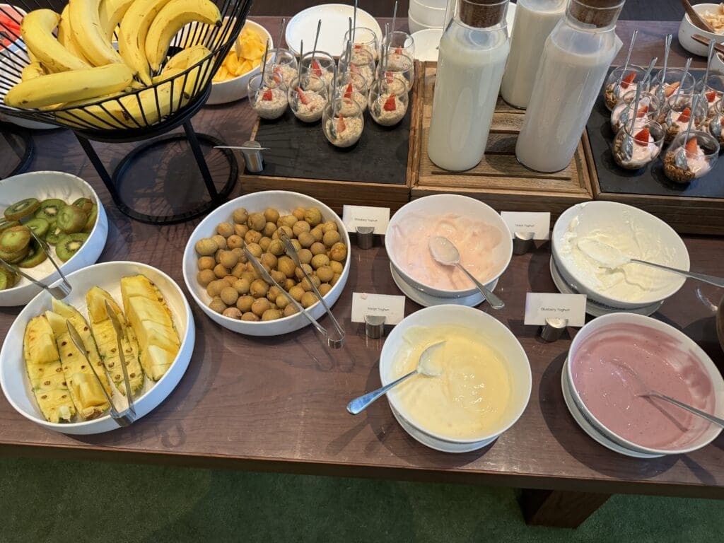 Yogurt at the breakfast buffet