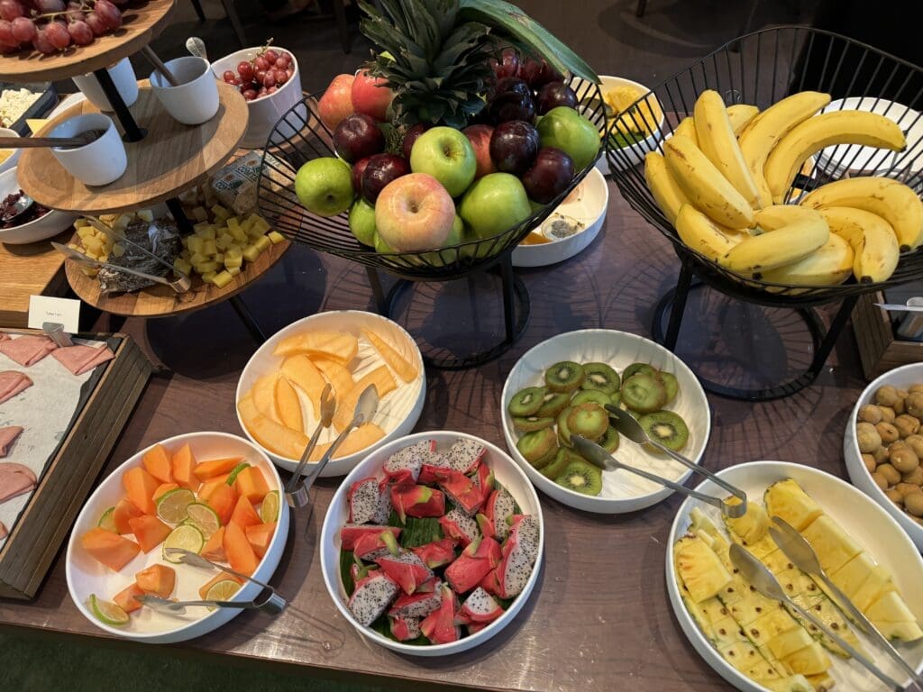 Fresh fruit at the breakfast buffet