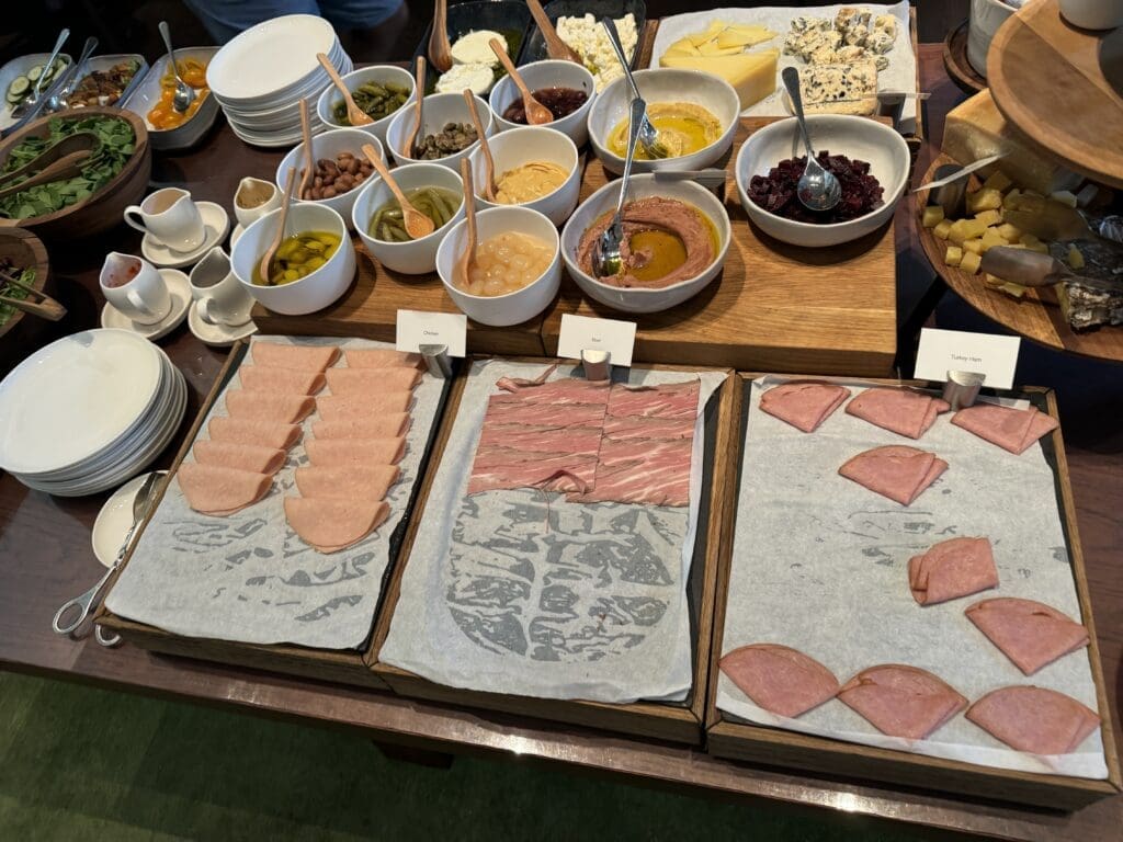 Charcuterie at the breakfast buffet