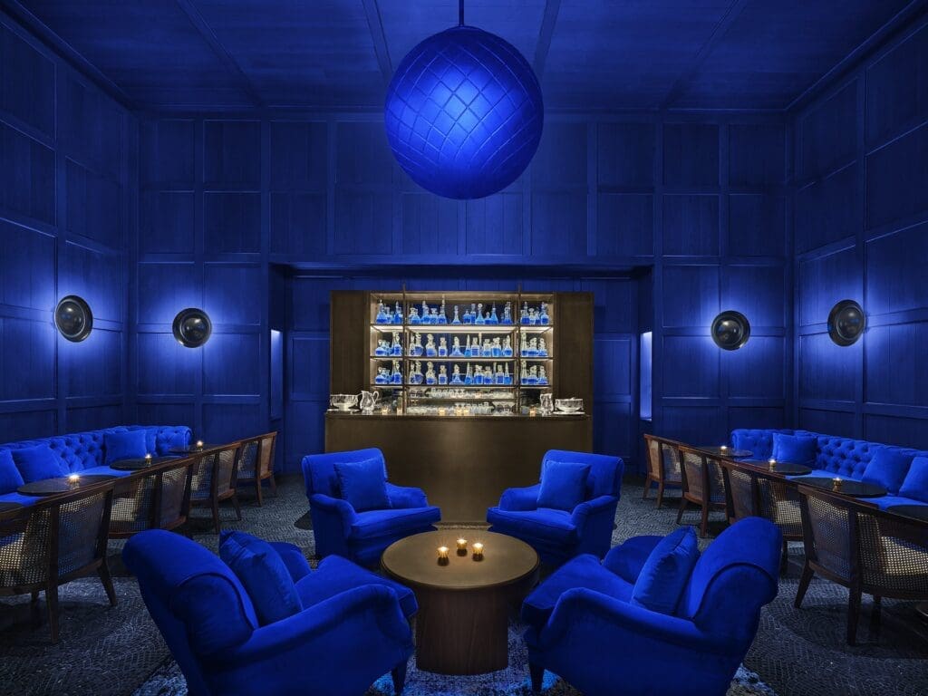 Punch Room bar with trendy decor at The Singapore EDITION